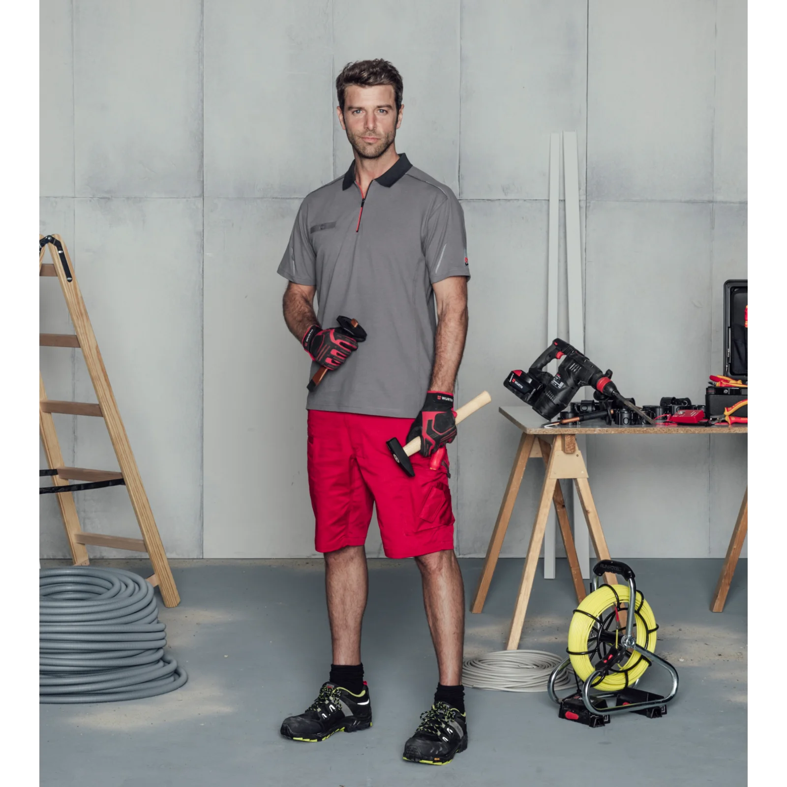 Polo de travail Stretch X Würth MODYF gris