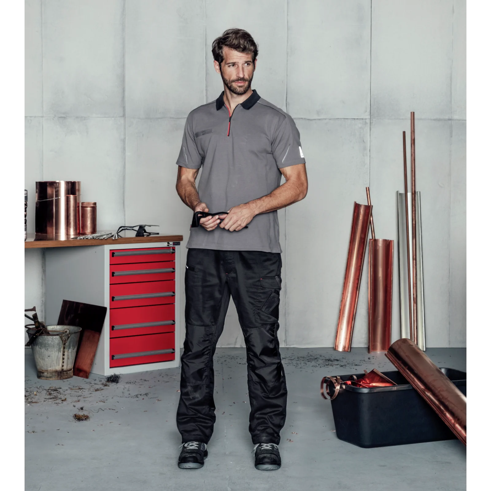 Polo de travail Stretch X Würth MODYF gris